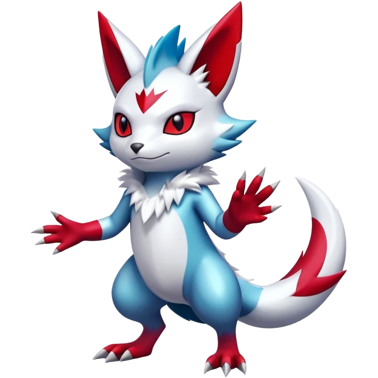 Cool Shiny Digimon-Sneasel-Zangoose-hybrid full body emoji