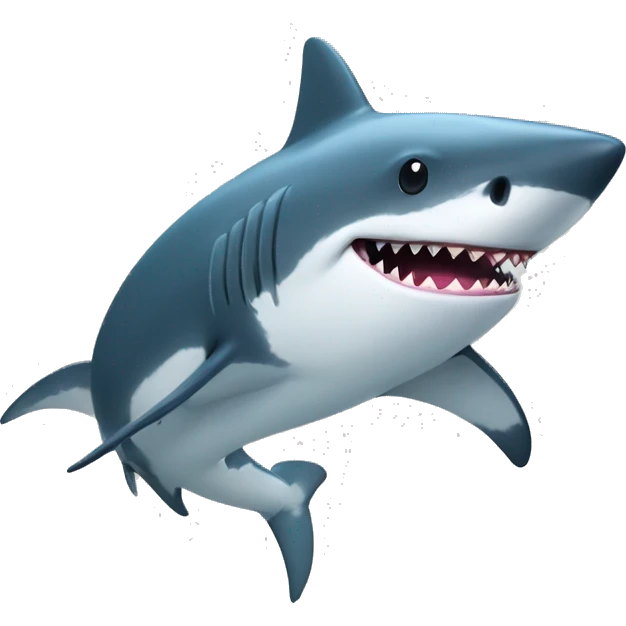 Un gentil requin avec un pingouin  emoji