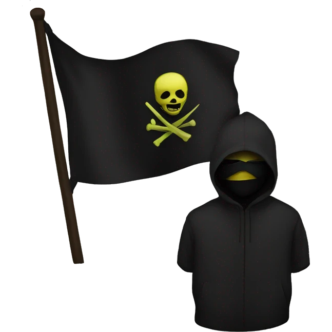 anarchist with a black flag emoji