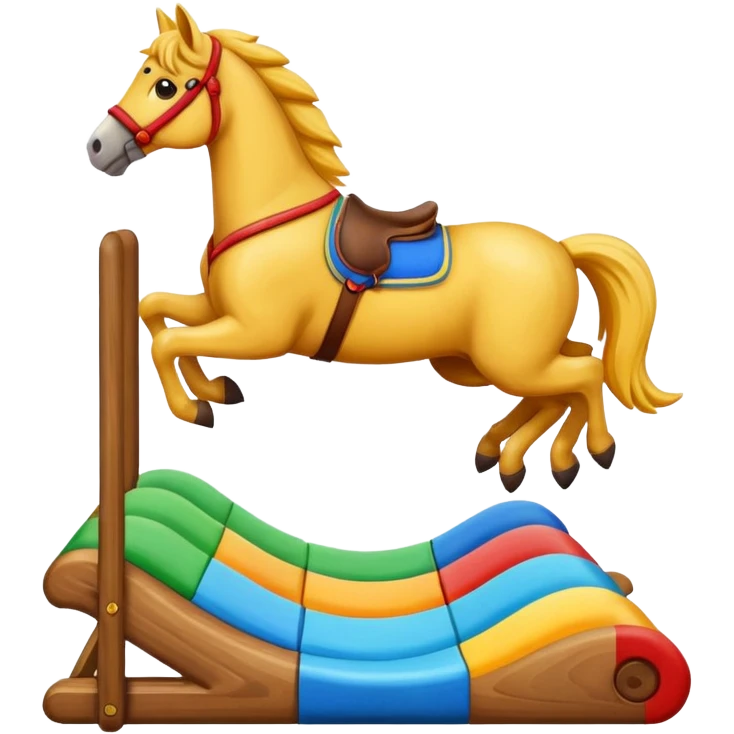 horse showjump without a horse going over it emoji
