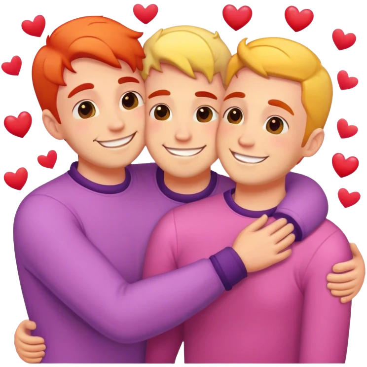 Two gay men in Valentine’s Day in love emoji
