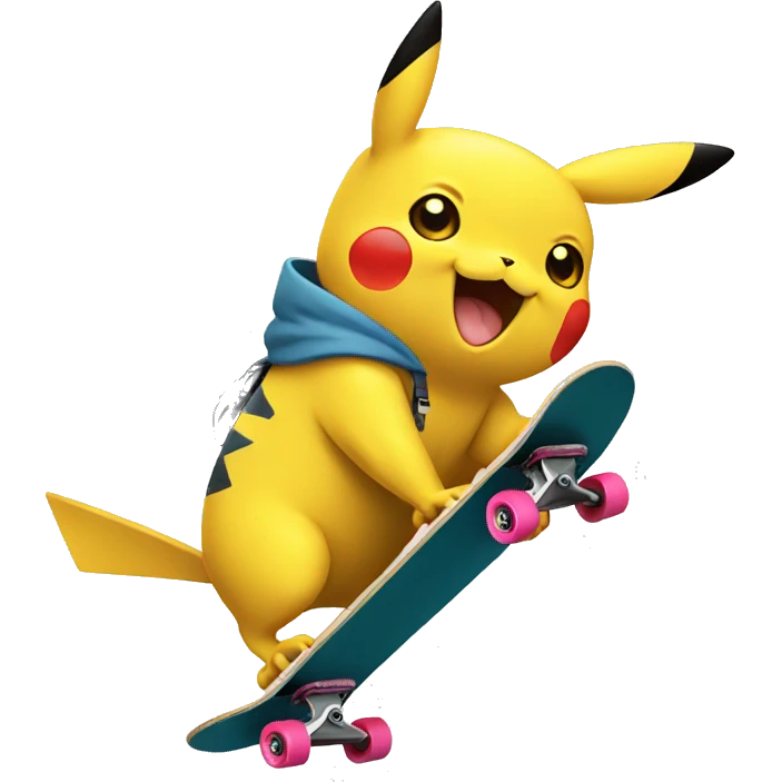 skateboarding pikachu emoji