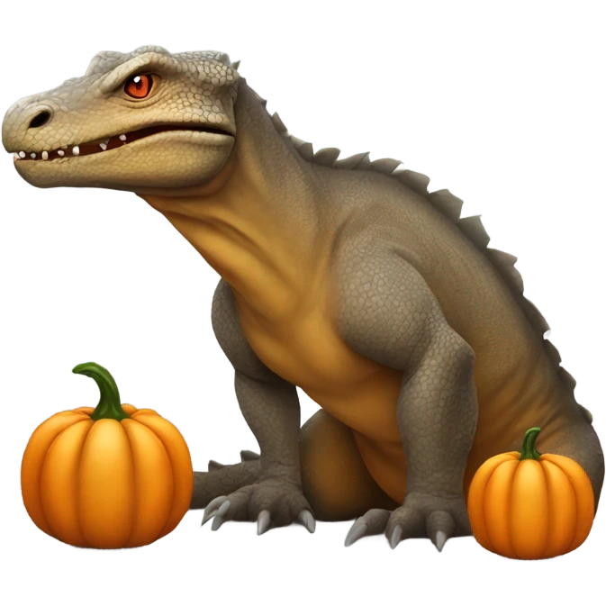 A kamodo dragon with a pumpkin under it emoji