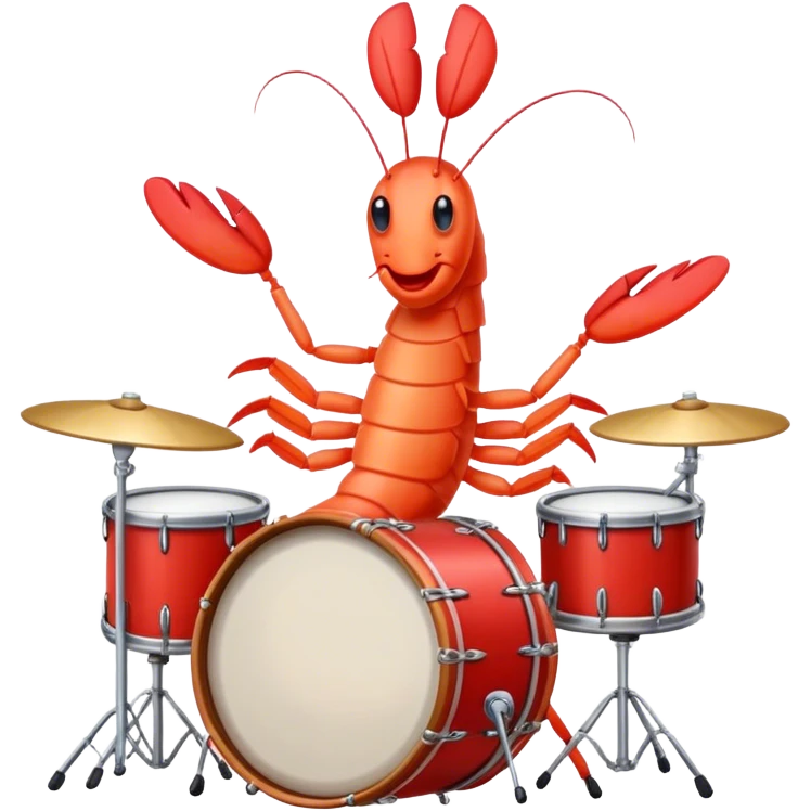 shrimp playing drums emoji