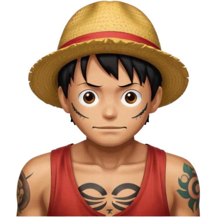 Luffy with tattooed emoji