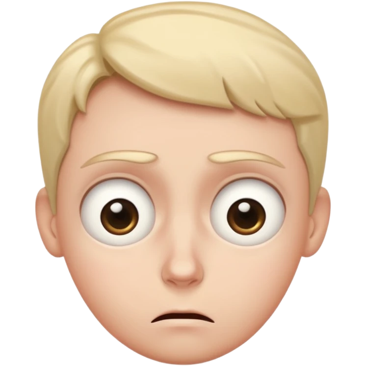 anxious face emoji, wide eyes, furrowed brows, small frown, subtle sweat drop emoji