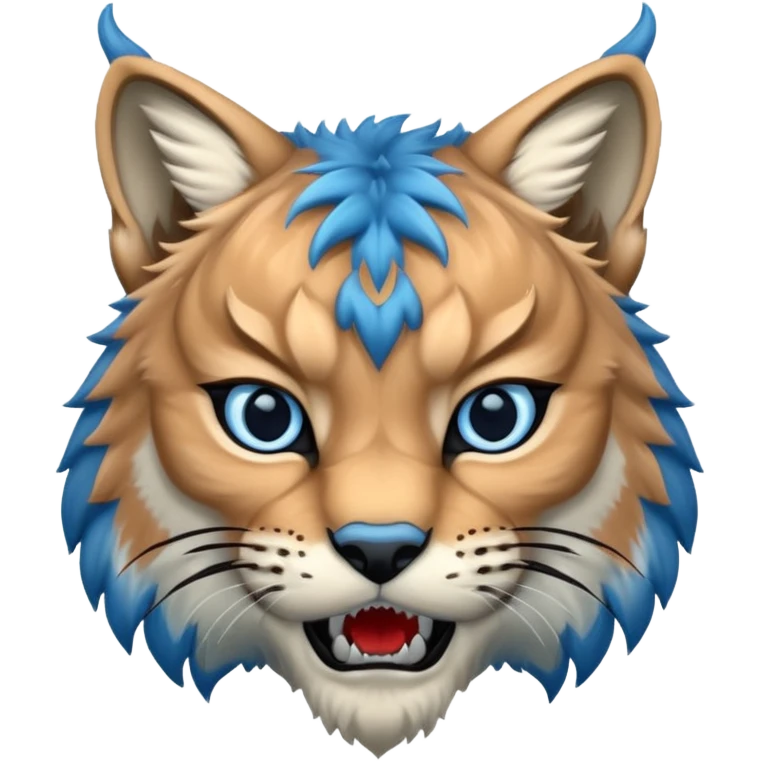 Tête de lynx : très très très féroce et bleu  emoji