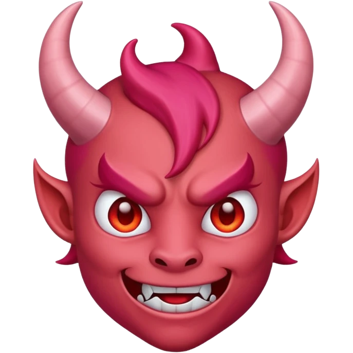 A pink devil emoji