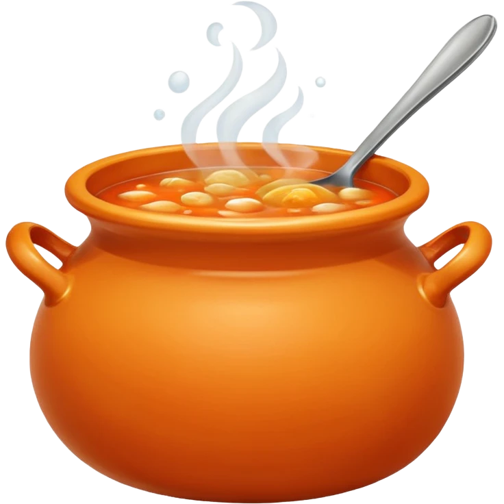 orange pot with soup emoji