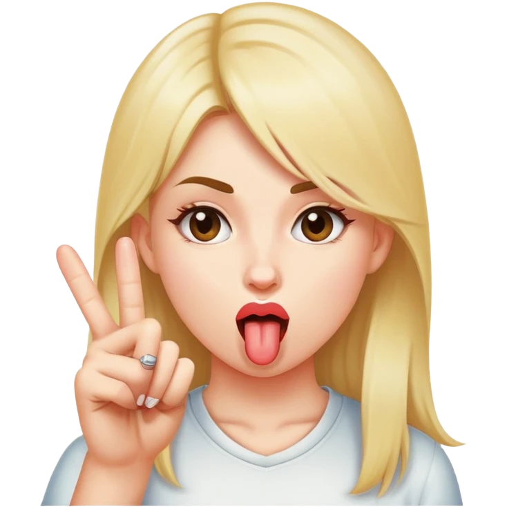 girl sticking her tongue out while sticking up the middle finger  emoji