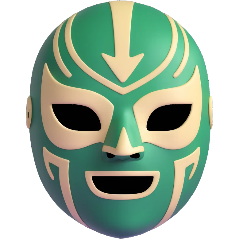 luchador mask in Milwaukee Bucks team colors forest green and cream emoji