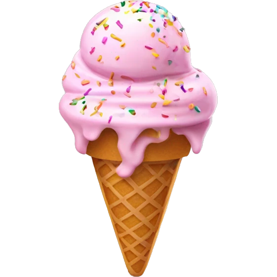 Pink ice cream in bowl with sprinkles on top emoji