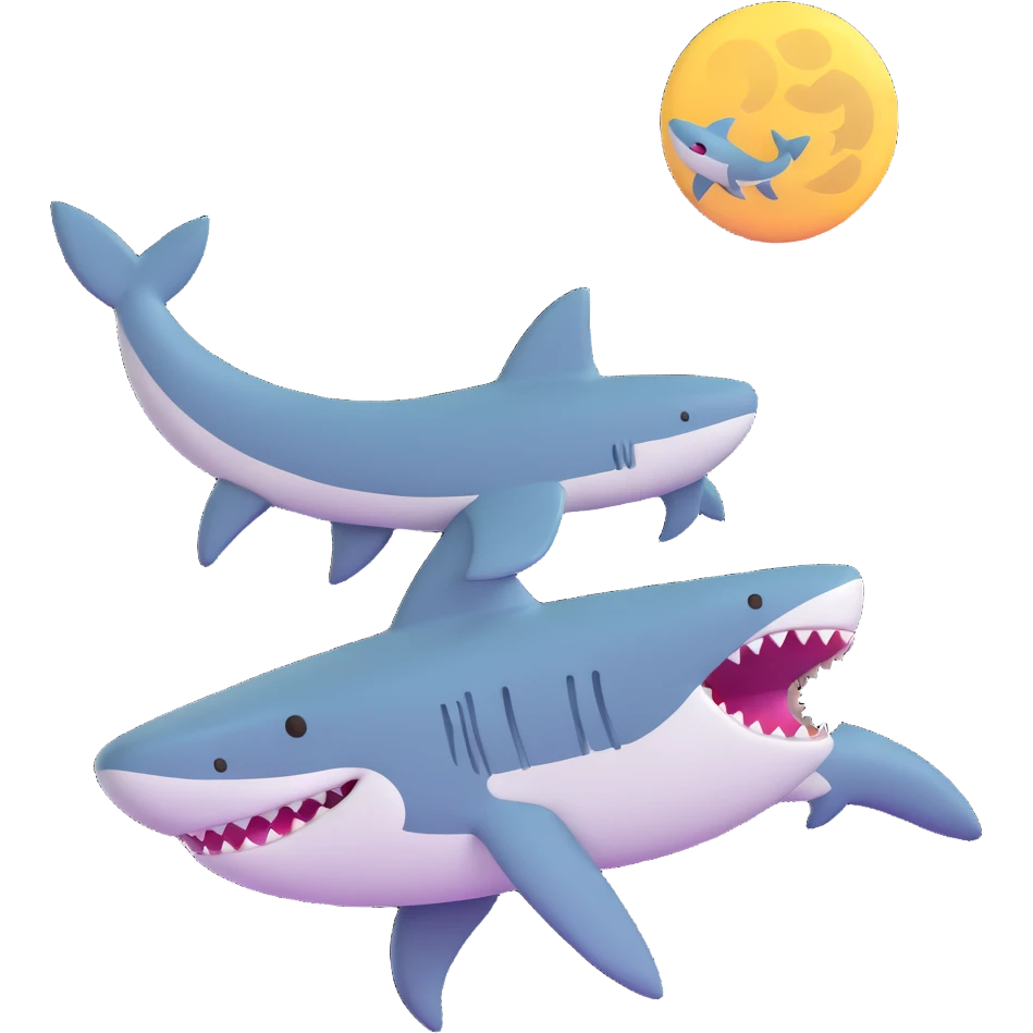 moon with a shark emoji