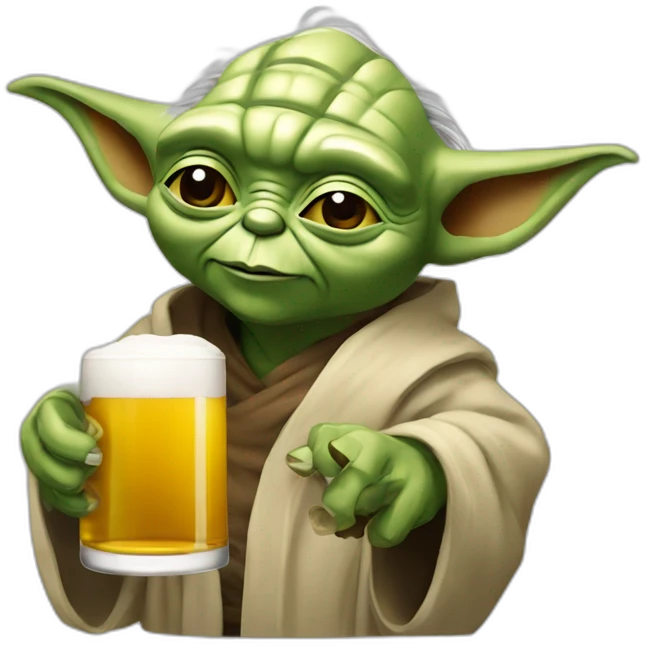 Yoda qui boit une bière emoji