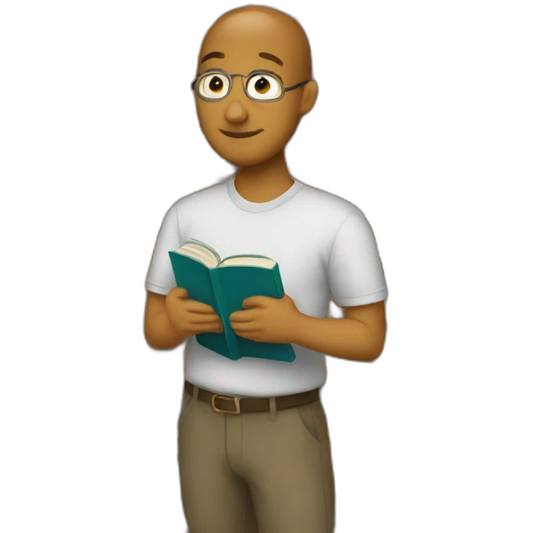 human with lots of books emoji