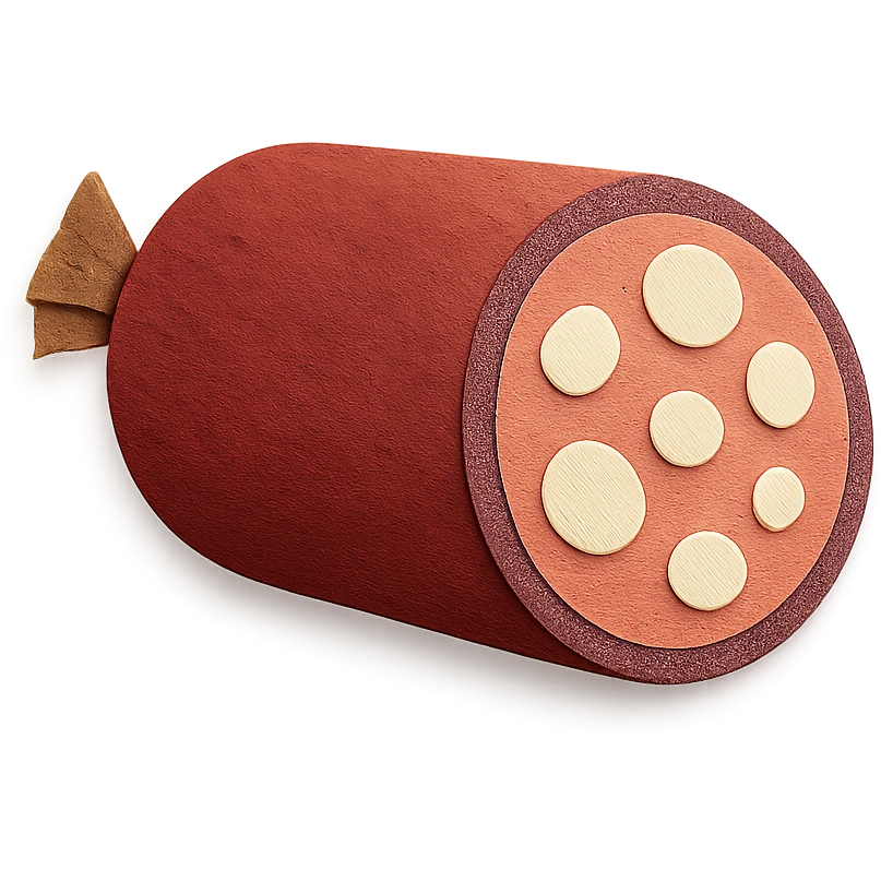 salami, paper craft style emoji