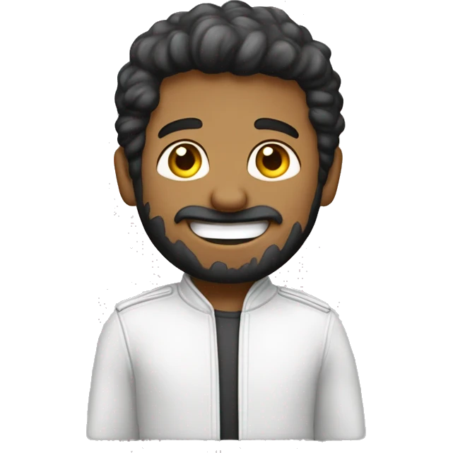 Hombre blanco canoso con anteojos y chaqueta de enfermero sonriendo  emoji