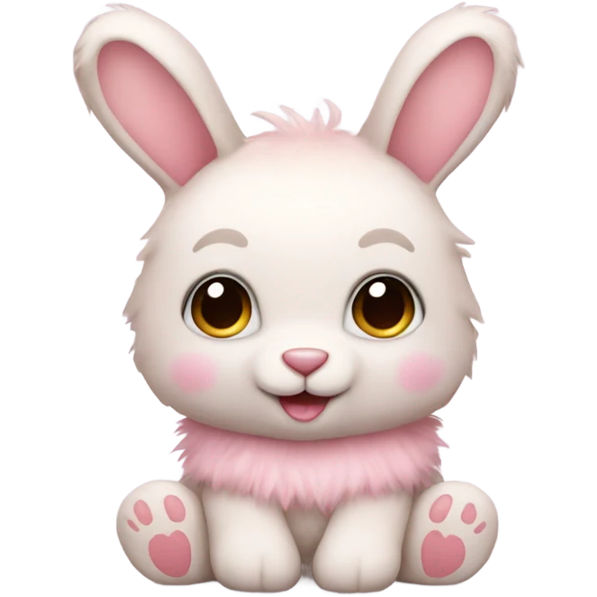 Cute rabbit Teddy bear with pale pink fur  emoji
