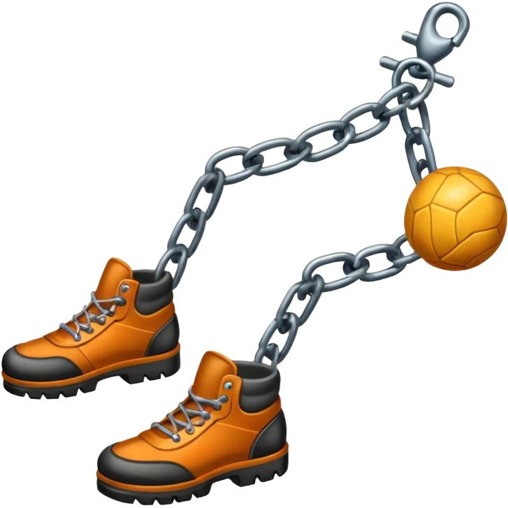 prisoner chain with ball attached to the leg ankle emoji