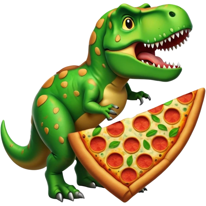 Trex eating pizza emoji
