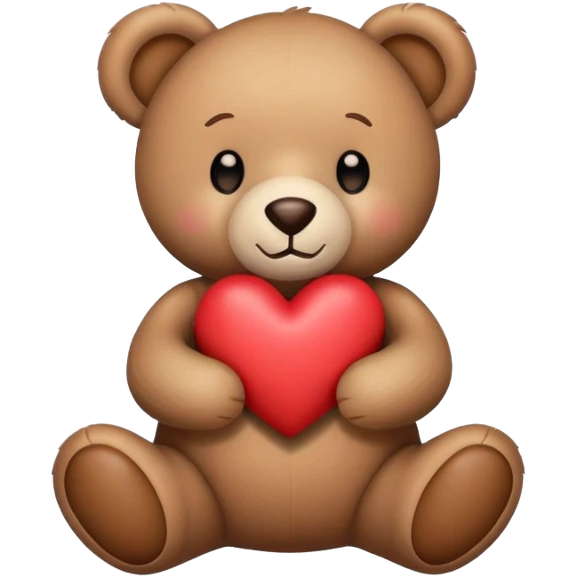 teddy bear holding a heart emoji