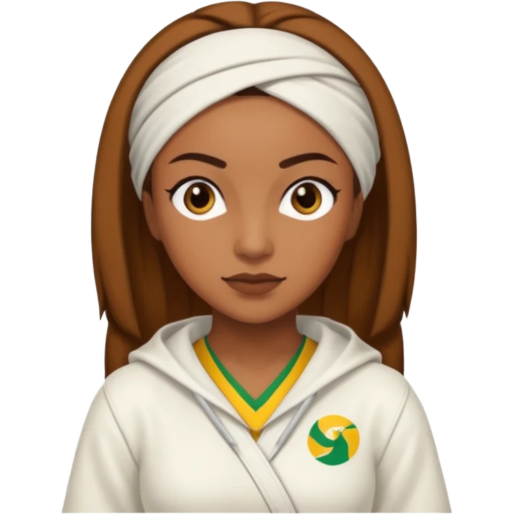 Mulher com roupa de capoeira emoji