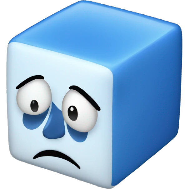 A blue cube with face emoji