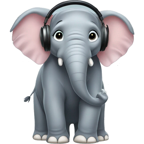 Elefant with headphones  emoji