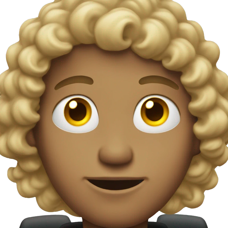 light skin with curls down to his eyes in a car driving emoji