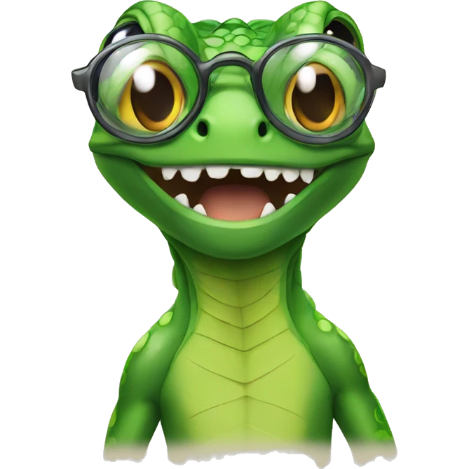 lizard with glass emoji