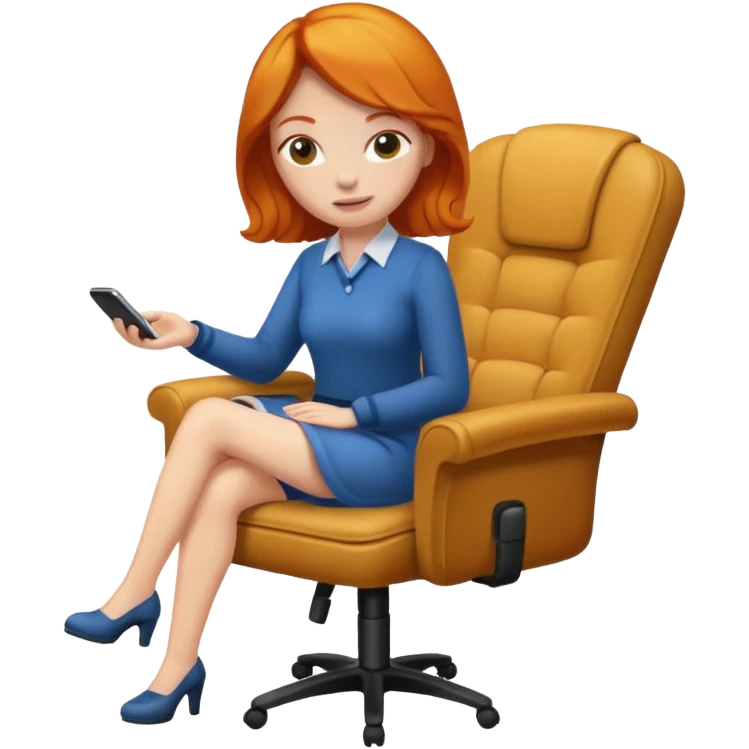 ginger woman sitting on chair emoji