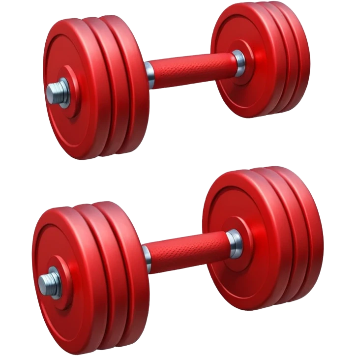 one red dumbbell, single fitness weight emoji