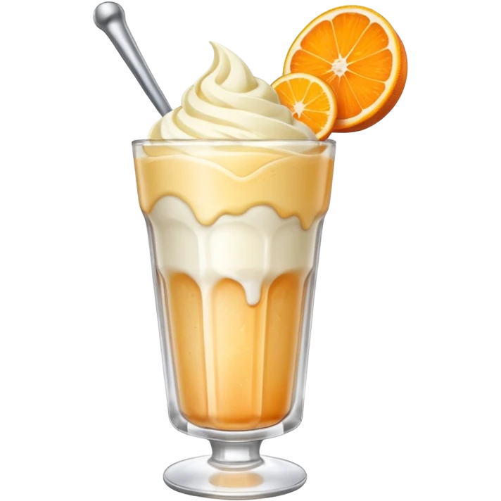 Japanese cream soda on a glass with ice ice cream vanilla 1 scoop on top emoji