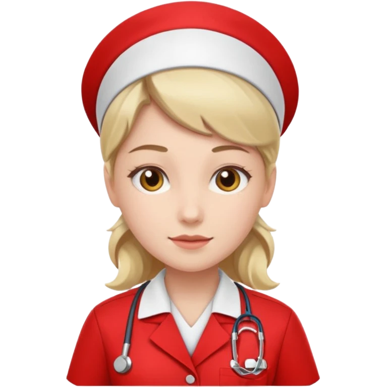 Nurse wearing red emoji