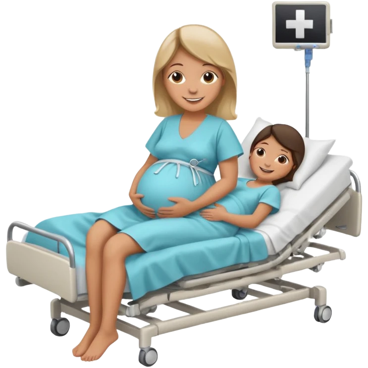 Pregnant woman in hospital bed with legs elevated  emoji