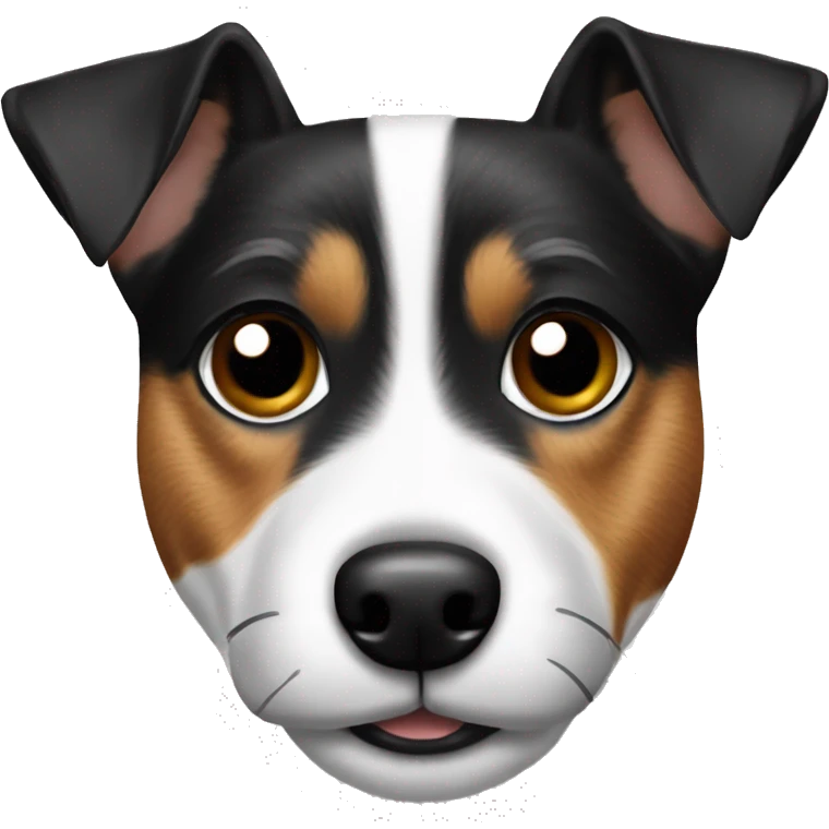 Jack Russell terrier black and white old dog emoji
