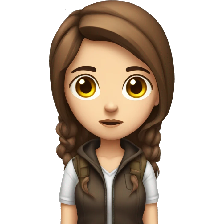 brown haired gamer girl sad emoji