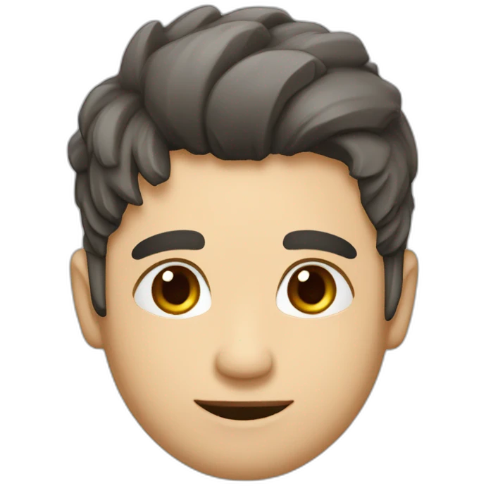 Мужчина альбинос с черным французским бульдогом emoji