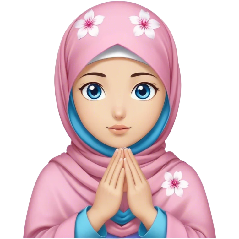 Turkish beautiful finish Konya girl blue eyes with sakura hijab and dua  emoji