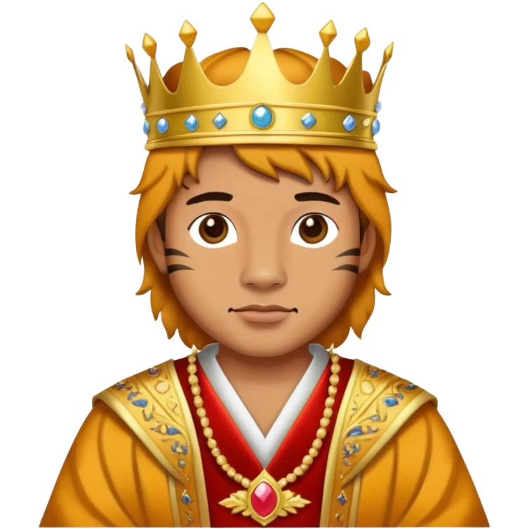 Tiger king with crown and royal robe emoji