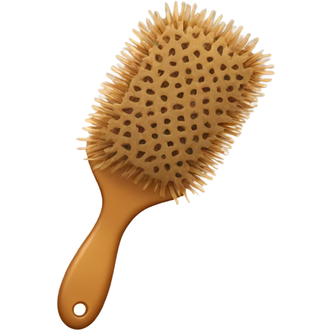 Tan hairbrush emoji