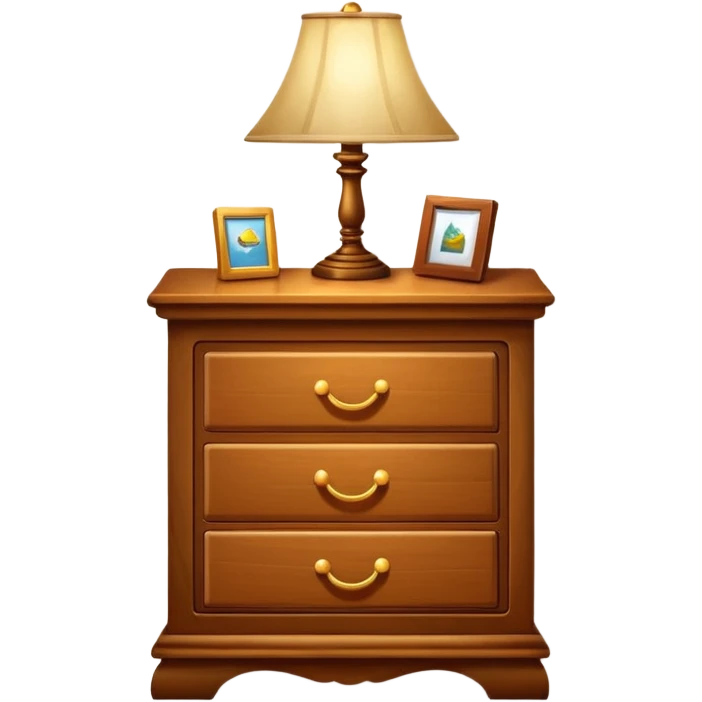 A Cupboard-commode-drawer-night-bed-stand furniture with a night lamp emoji