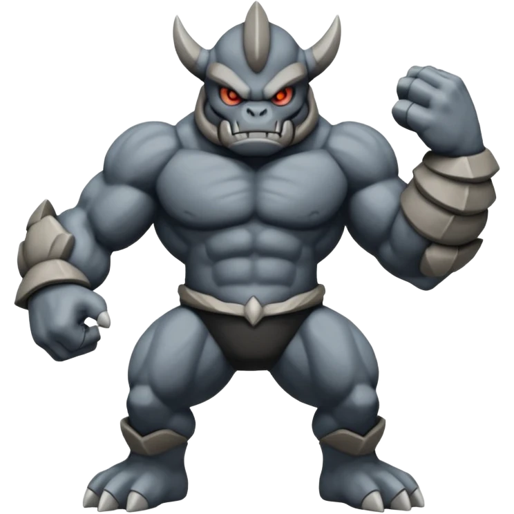 Coalossal-Machamp-Rhypherior-Onix-Pokémon-fusion, full body emoji