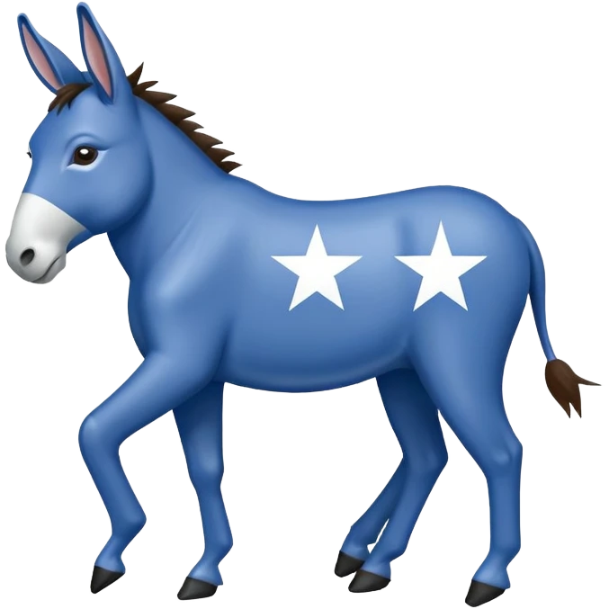 US Democratic Party donkey logo blue emoji