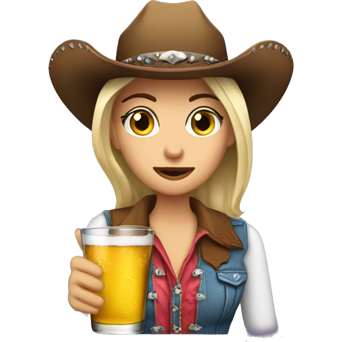 Cowgirl drinking tequila emoji