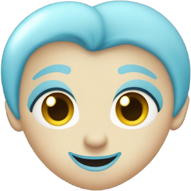 pastel blue glitter heart smooth edges emoji