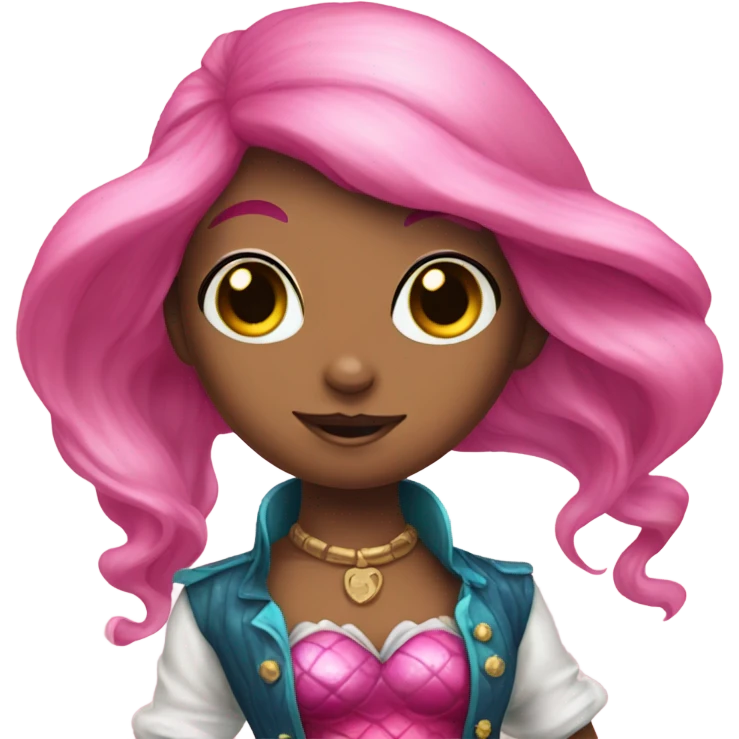 Rainbow mermaid bunny wearing pink pirate emoji