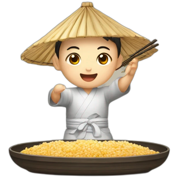 Chinois qui mange du riz emoji