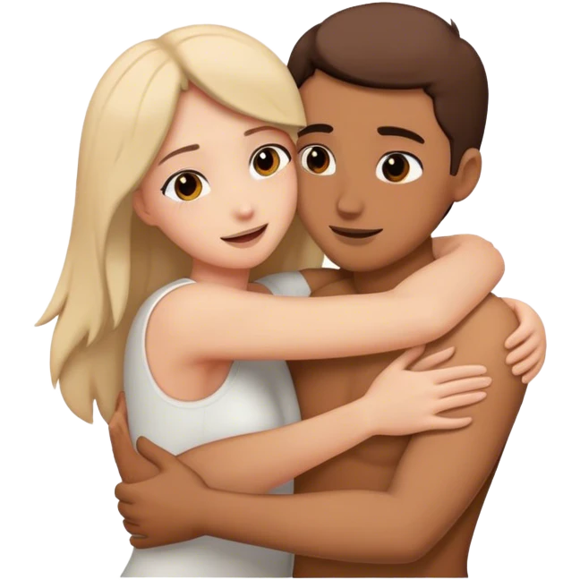 Passionate hug emoji