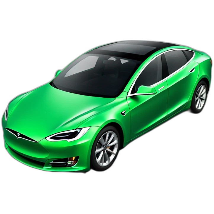green tesla taxi car emoji